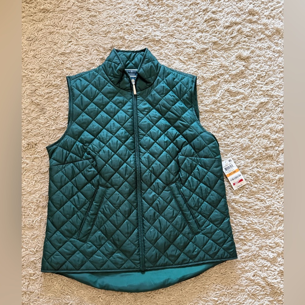 Karen Scott Forest Green Quilted Vest